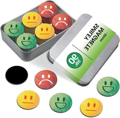 Magneten met Smiley Ontwerp voor Whiteboards en Schoolborden - Creatieve Decoratie en Organisatie