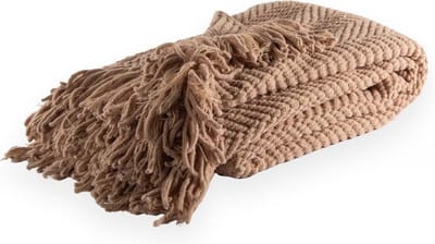 Tiseco - Deken RENEE - warm gebreide structuurplaid - 150x200 cm, Zand
