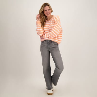 Je m'appelle Dames Broek Straight fit Met stretch - Grijs - Maat XS