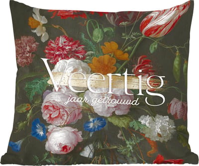 Sierkussens - Kussentjes Woonkamer - 60x60 cm - Veertig jaar getrouwd - Quotes - Trouwen - Spreuken - Jubileum