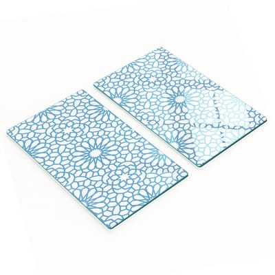 Keukenplanken van gehard glas met grafisch oosters patroon, 2x30x52 cm