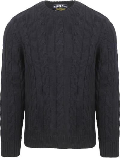 Superdry Pullover Jacob Cable Navy - Maat XL - Heren - Pullovers