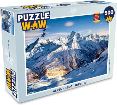Puzzel Alpen - Berg - Sneeuw - Legpuzzel - Puzzel 500 stukjes