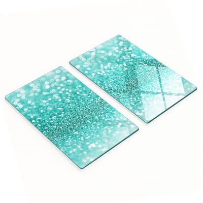 Set van twee decoratieve glazen snijplanken voor in de keuken, 2x30x52 cm