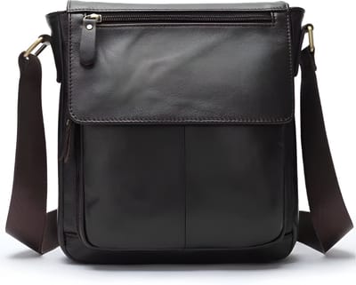 WoYoW® - Mannen Schoudertas - Echte Leder - Crossbody - Casual - Koerierstas - Handtas Heren Sling Pack Voor Werk - Koffie
