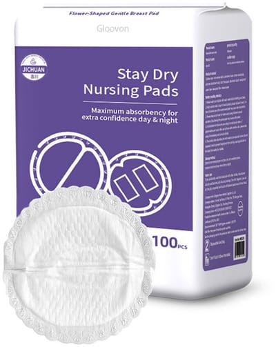 Gloovon® - Wegwerp Zoogcompressen - 3D Pasvorm - Ademend en Absorberend - 100 stuks