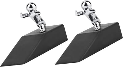 Deurstopper Set - Deurwig Decoratief - Deuren Open Houden - Kinderveilig Ontwerp - 20 x 14 cm - Zwart