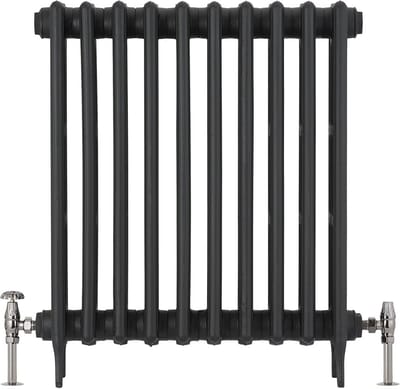 Traditionele Handmatige Radiatorkraan en Afsluiter Set, Zwart Nikkel Afwerking