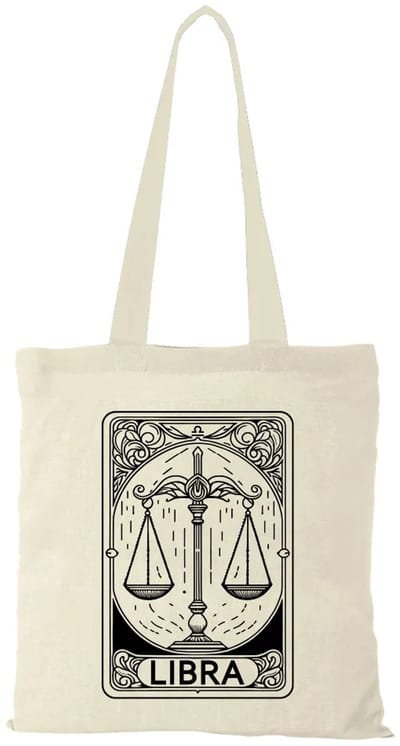 Canvas tas - Sterrenbeeld Weegschaal (Libra) - katoenen tas - schoudertas dames - tassen dames - schoudertassen