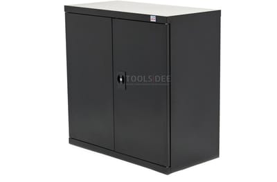 HBM Gereedschapskast 90 x 45 x 90 cm Zwart met 3 Planken, 150 kg Draaggewicht