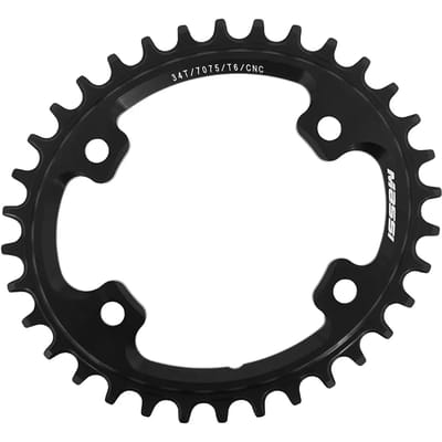 Massi Narrow Compatible Shimano Oval 96 Bcd Kettingblad Zwart 34t