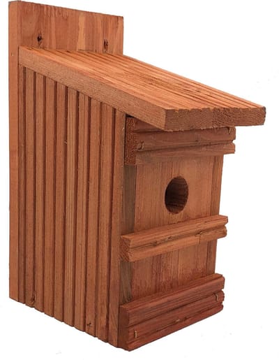 GARDEN SPIRIT - Vogelhuisje Pimpelmees Nestkast Vlonderhout - Roodbruin - Ø 27 mm - Vogels