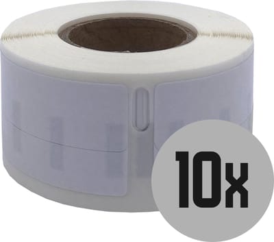 DULA Dymo Compatible labels - Wit - 99017 - S0722460 - Hangmapetiketten - 10 rollen - 12 x 50 mm - 220 labels per rol