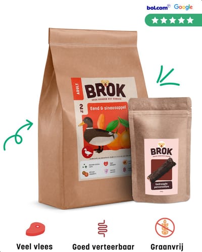 Dé BROK voor jouw hond - Proefpakket Eend & Sinaasappel - 100% Graanvrije hondenvoeding - Hondenvoer met veel Vlees - Brokken Voor Kieskeurige Honden - Volwassen Honden - Een Wereld Van Smaken Zonder Granen - Met Échte Gezonde Ingrediënten - 2kg