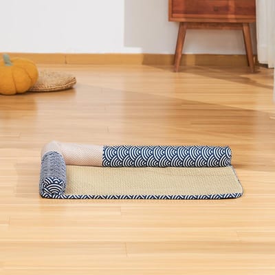 Tapis d'été pour animaux de compagnie, nouveau nid pour chat, amovible et lavable, niche pour chiens de petite et moyenne taille, tapis en rotin respirant, nid pour animaux de compagnie S