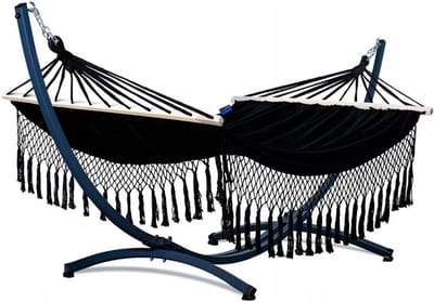 Hangmat met frame - Schommelstoel tuin - Buiten ontspannen - Verhoogde weerstand - Tot 220 kg - Wit