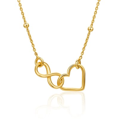 Miore Roosgoudkleurig Ketting dames in 925 Zilver- 18 Karaat Verguld- Hypoallergeen Ketting - Handgemaakte Hoepels - Gemaakt in Italië