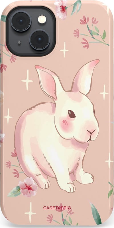 Casetastic Hoesje Geschikt voor Apple iPhone 14 Magsafe - Stijlvolle Beschermende Duo-layer Case - Schattig konijntje