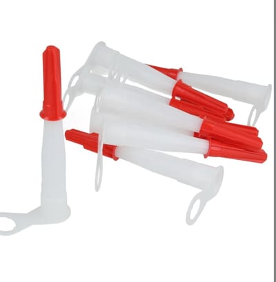 Budget - Spuitmonden 100mm 5 stuks - spuitmondje - Kunststof - met dop - tbv kitspuit / kitpistool