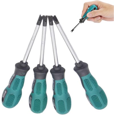 10 stuks - Set van 4 U-vormige schroevendraaiers - Professioneel wegwerpgereedschap - Schroevendraaiers met onregelmatige vorm - Handgereedschap - Reparatieschroevendraaierset - Groen