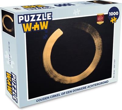 Puzzel Gouden cirkel op een donkere achtergrond - Legpuzzel - Puzzel 1000 stukjes volwassenen