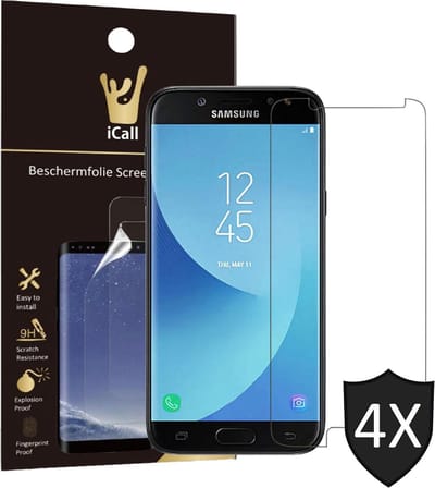 4x Screenprotector geschikt voor Samsung Galaxy J5 (2017) | Glas PET Folie Screen Protector Transparant iCall