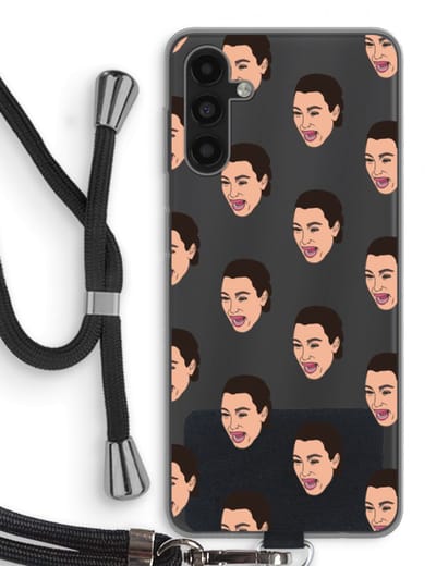Case Company® - Hoesje met koord geschikt voor Samsung Galaxy A04s hoesje met Koord - Ugly Cry Call - Telefoonhoesje met Zwart Koord - Bescherming aan alle Kanten en Over de Schermrand