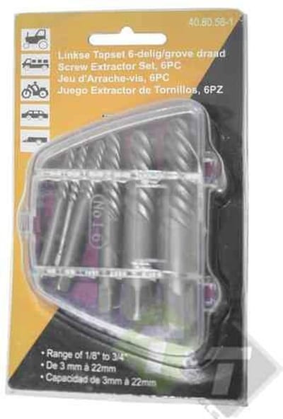 Linkse tapset grof, 6 delig, 3 tot 6mm, 6 tot 8mm, 8 tot 11mm, 11 tot 14mm, 14 tot 18mm, 18 tot 20mm
