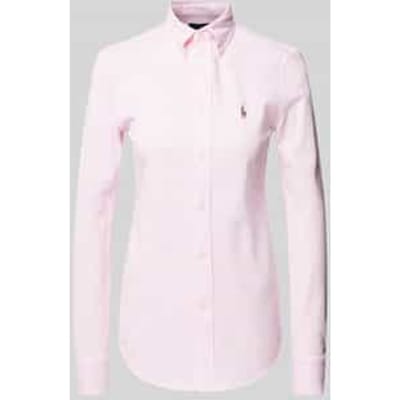 Polo-overhemdblouse met button-downkraag