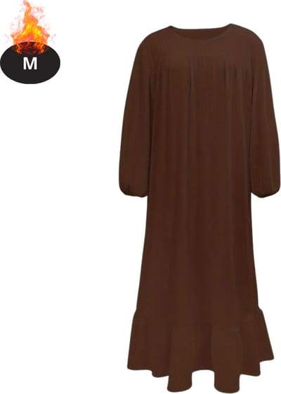 Bovista Islamitische Kleding - Djellaba Dames - Moslim Kleding - Arabisch Dames Kaftan - Alhamdulillah - Koffie M