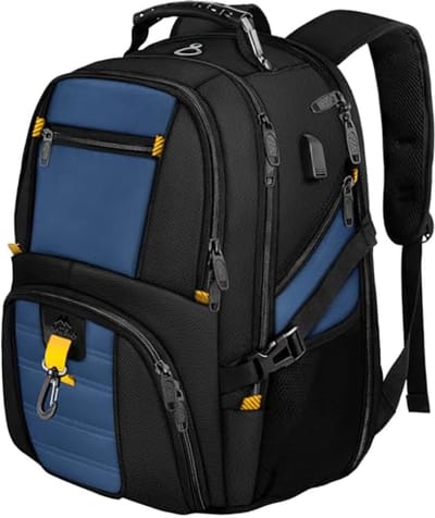 Thijox - Grote 55L Rugzak Heren met Laptopvak tot 18,4 inch, Waterdichte Werkrugzak, Schoolrugzak voor Tieners, Anti-diefstal Reisrugzak in Koningsbla