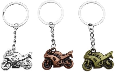 Sleutelhanger Motorfiets - 3 Stuks - Zinklegering - Sleutellabels - Sleutelhanger Ringen - Decoratief - Sterk Materiaal - Sleutelhangers