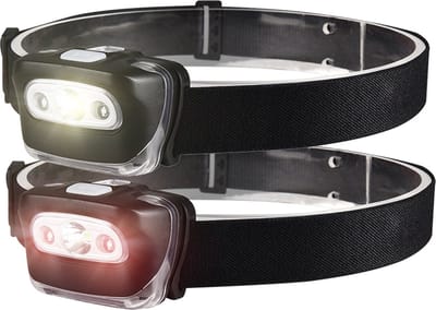 2x Hoofdlamp van MMOBIEL LED Verstelbare Koplamp – Ideaal voor Noodpakket – Unisex Hoofdzaklamp voor joggen, klussen, werken en kamperen – 2 Stuks – Zwart