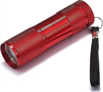 *** 9 LED's voor Ultra Violet paars licht - *** UV zaklamp - UV lamp - Mini zaklamp - Zaklamp - Inspectielamp - UV verlichting - UV licht - Ultra violet - Rood van Heble® ***