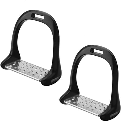 Étriers d'équitation Acier Inoxydable Coussinet Antidérapant Équestre Aluminium Selle Avec Peinture Rouge