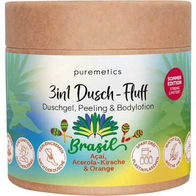 puremetics 3in1 doucheverzorging Douchefluff ‘Brazilië: açaí, acerolakers & sinaasappel’ Doucheschuim Unisex 250 g