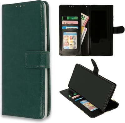 HB Hoesje Geschikt voor Samsung Galaxy A32 5G - Groen - Portemonnee Book Case - Pasjeshouder en Magneetlipje