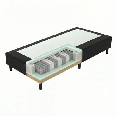 Mörgenn Pocket Boxspring - Losse onderbox met pocketvering - Hotelkwaliteit - Zwart - 60x200 - 20cm hoog