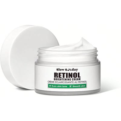 Slow Sunday Retinol Brightening Cream, met retinol & niacinamide & vitamine E, verbetert dofheid, verheldert, voedt, egaliseert de huidskleur, voor de oksels, knieën & ellebogen, Koreaanse huidverzorging, geschikt voor zomer & herfst, Y2K, terug naar school