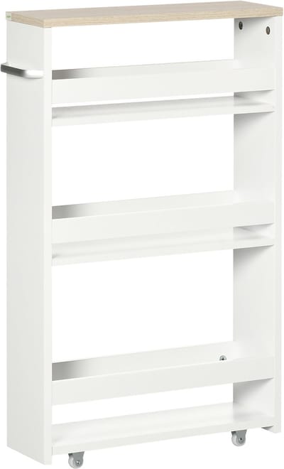 Kleankin Utility Cart - MDF - 48x15x80cm - Wit