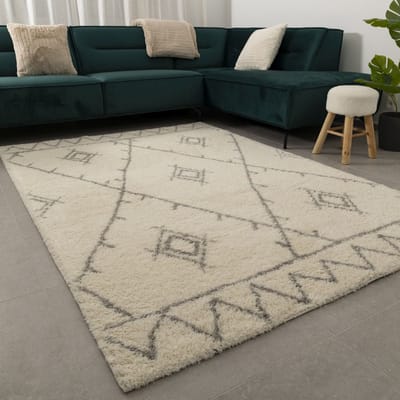 Crème Hoogpolig Vloerkleed Koho Belgian Soft Scandinavisch Wasbaar Tapijt - 160x230cm- Modern - Woonkamer - Salon - Slaapkamer - Eetkamer