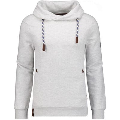 Ragman Trui Solid Color Maseltov Collar Sweat Grijs Melange / male