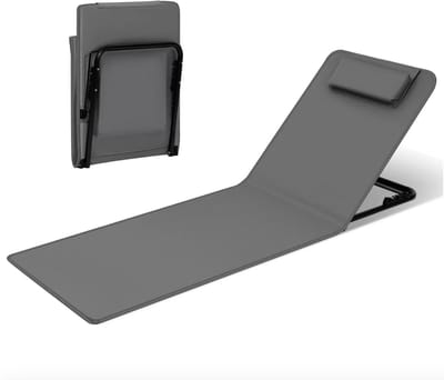 Varnox Ligbed - Ligstoel - Mat - Strandmat - Ligmat - Bed - Mobiel bed - Gewatteerd - Verstelbare rugleuning - Opbouwbaar - 3 standen - Lichtgewicht - Enkel - Grijs