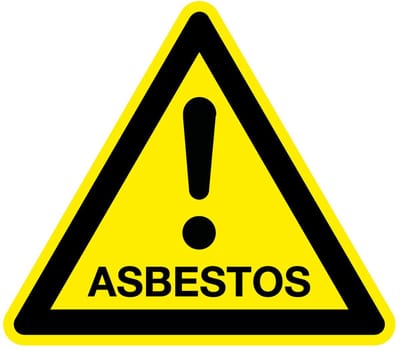 Waarschuwingssticker asbestos 200 mm