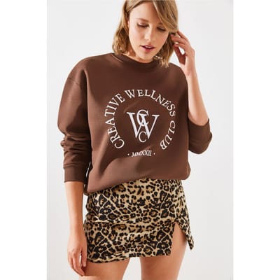 Crewneck Katoenen Sweatshirt met Motto-print