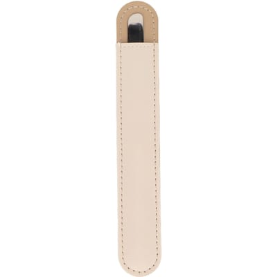 Make-up Spatel 304 Roestvrij Staal Schuin Hoofd Juiste Maat Multifunctioneel Mini Spateltje met Etui voor Mengen Roeren beige