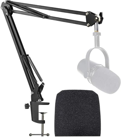 SnelShoppen - MV7 MV7+ Microfoonstatief met Schuim Windscherm voor Verbeterde Geluidskwaliteit - Ideaal voor Podcasting, Streaming en Opnames