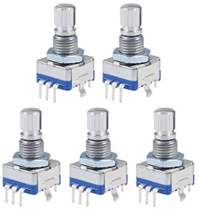 360 graden draaibare codeschakelaar potentiometer met 7 pins en 15 mm schacht – 5 stuks
