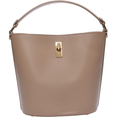 Luisa Vannini Beige Rundleer Tas