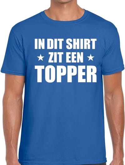 In dit shirt zit een Topper t-shirt blauw voor heren S